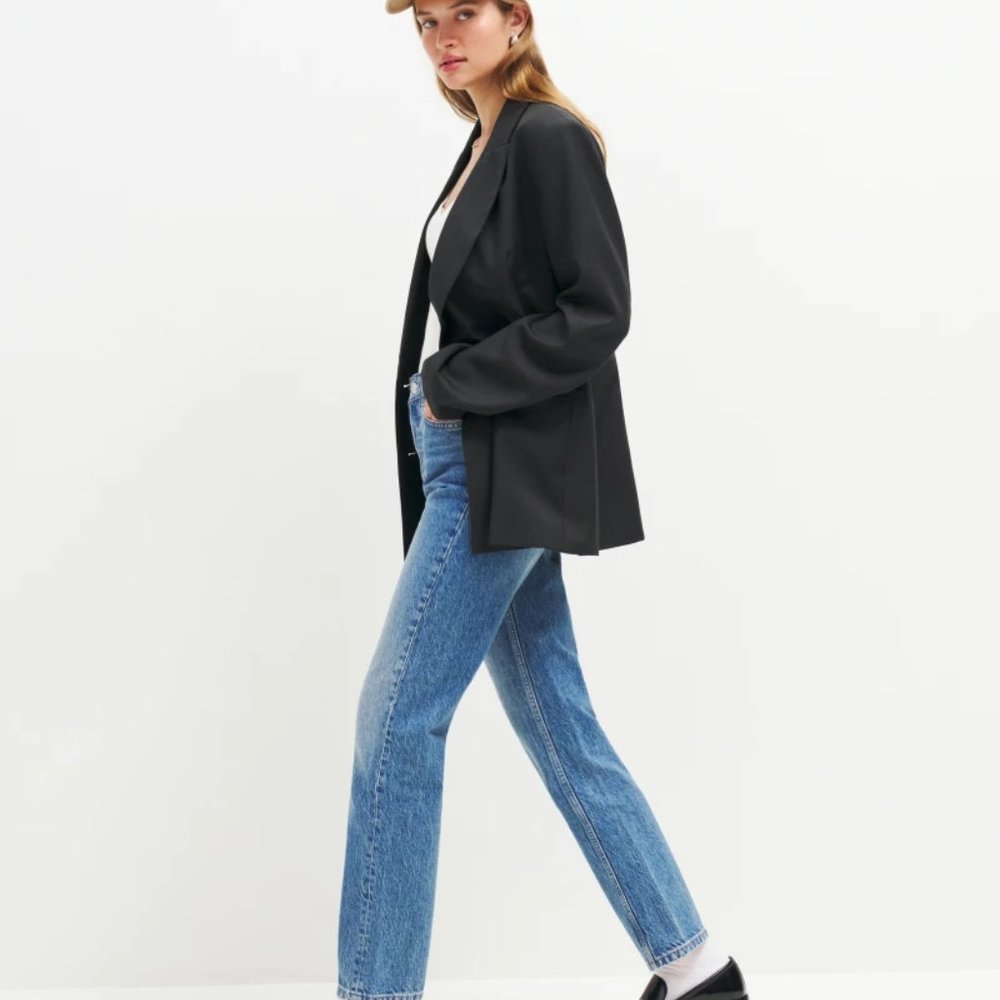 Reformation - NWT Noah Heeled Loafer (Color: Black/Silver, Size: 6) Retail: $328 - Picture 3 of 6